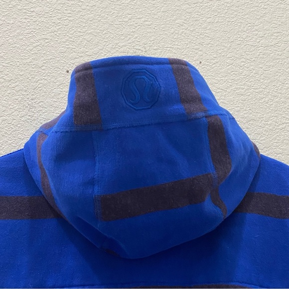 LULULEMON Men’s Scuba Blue Stripe Full Zip Hoodie Size Large - Picture 7 of 11